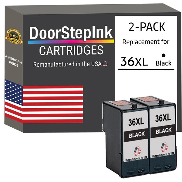 DoorStepInk Compatible Ink Cartridge for Lexmark 36XL Twin Black-USA