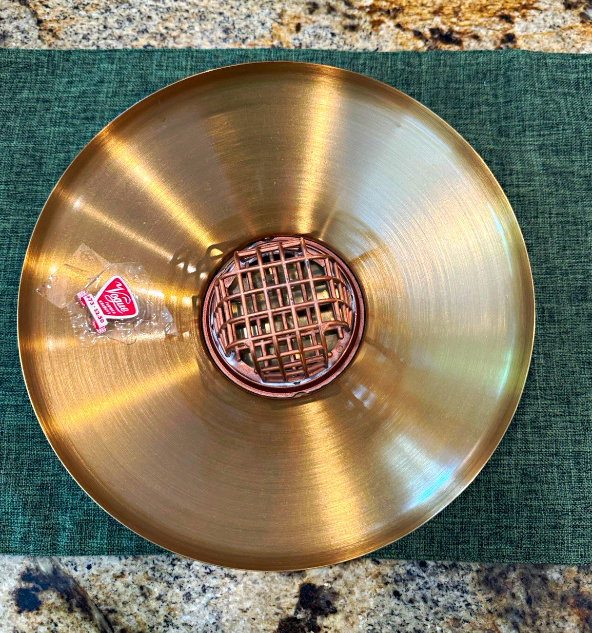 Vogue Hand Spun Solid Jewelers\' Bronze Gold Tone Round Bowl 11 in Vogue Hand Spun Solid Jewelers\' Bronze Gold Tone Round Bowl 11 in