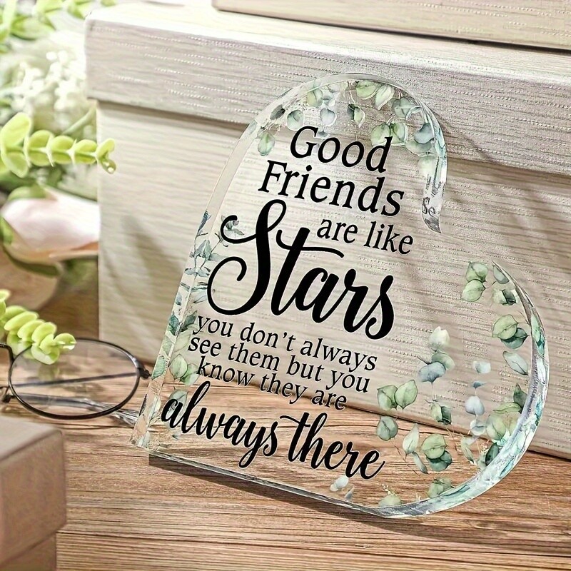 Heart Shaped Acrylic Best Friends Plaque Decoration Always There Friendship Gift Heart Shaped Acrylic Best Friends Plaque Decoration Always There Friendship Gift