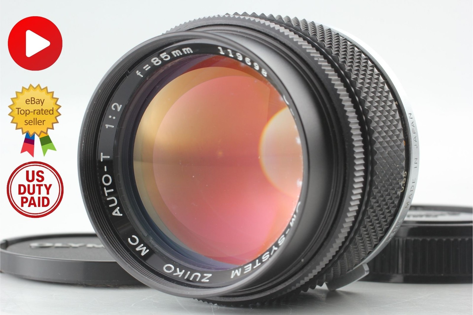 [N MINT] OLYMPUS OM-SYSTEM ZUIKO MC AUTO-T 85mm F/2 Portrait Lens From JAPAN