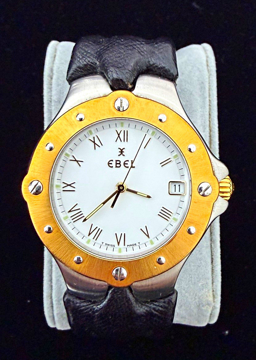 Ebel Sportwave E6187631 36mm Quartz Swiss Made 18K Gold Bezel Roman Dial Ebel Sportwave E6187631 36mm Quartz Swiss Made 18K Gold Bezel Roman Dial