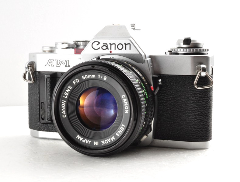 CANON AV-1 av-1 silver with/NFD 50mm 1:2 Lens 35mm SLR CAMERA  Mint tested