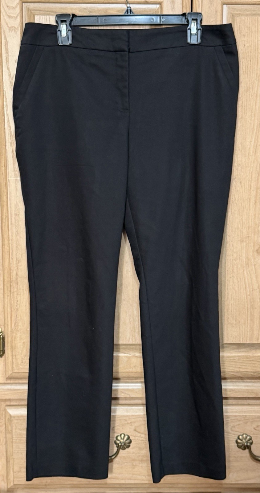 Chico’s So Slimming Pants Trouser Women’s Sz M Short Black Stretch Flat Front