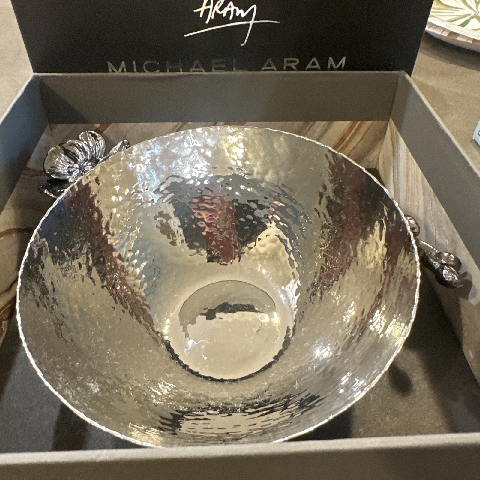Michael Aram Black Orchid Nut Bowl - 110715 - New In Box Michael Aram Black Orchid Nut Bowl - 110715 - New In Box