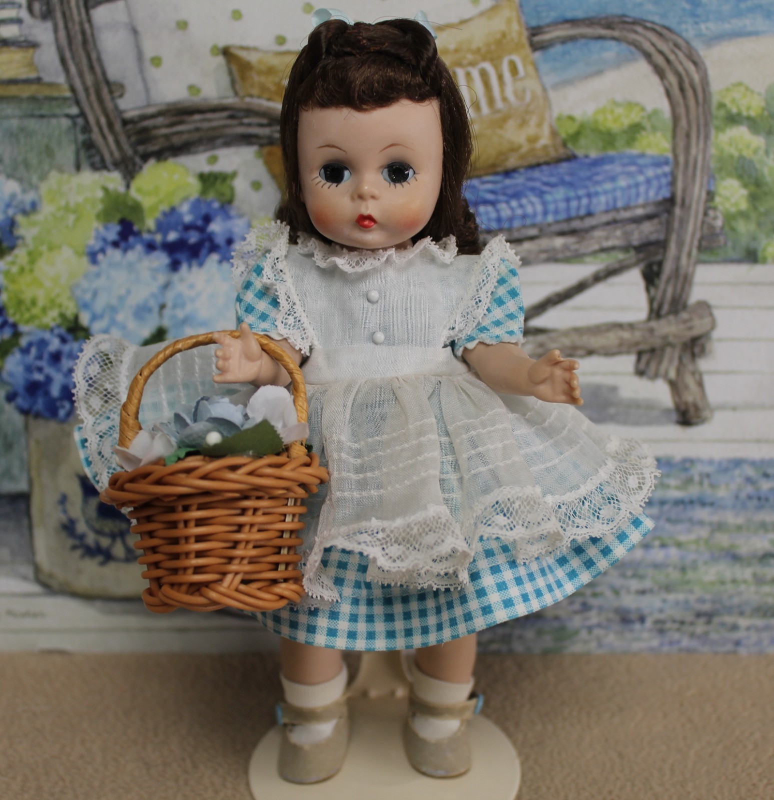Madame  Alexander kins Doll Vintage 1956 w/ Flower Basket