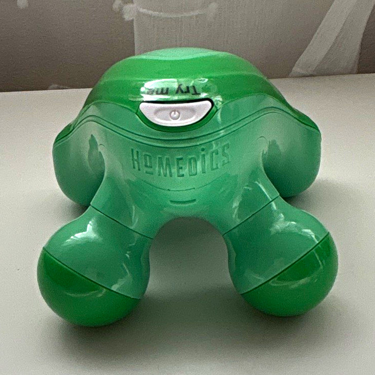 HoMedics NOV-17 Mini Handheld Vibrating Massager, 4-Head, Green, Battery
