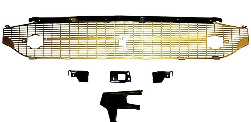 OER Gold Anodized Front Grille With Brackets For 1957 Chevy Bel Air Models