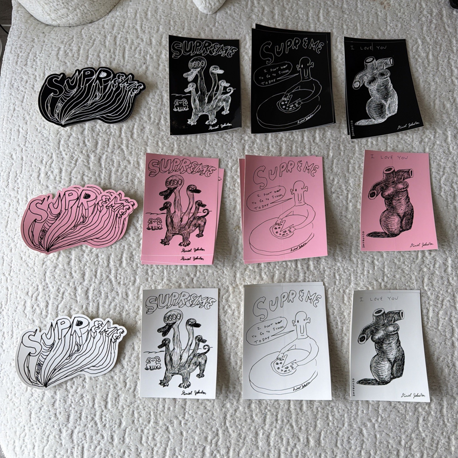 Supreme Daniel Johnston Sticker I Love You Pizza Script Set SS15 Pick You Color Supreme Daniel Johnston Sticker I Love You Pizza Script Set SS15 Pick You Color