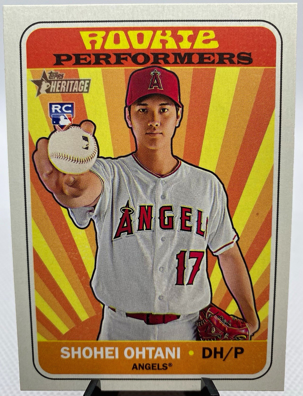 2018 Topps Heritage Shohei Ohtani RC Rookie Performers RP-SO - Angels 2018 Topps Heritage Shohei Ohtani RC Rookie Performers RP-SO - Angels