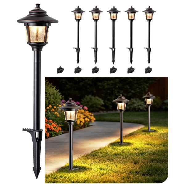Iluminación paisajística de bajo voltaje, paquete de 6 luces LED de 12 V, 3 W y