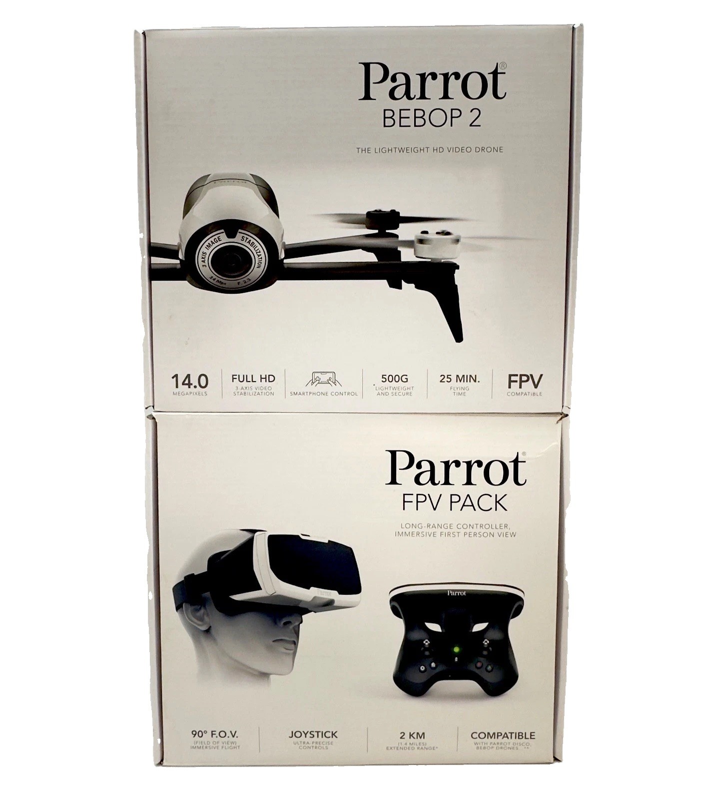 Parrot Bebop 2 Drone & FPV Skycontroller 2 14MP HD Camera OPEN BOX READ BELOW