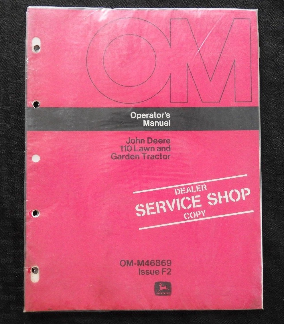 1963-64 JOHN DEERE 110 PAN SEAT LAWN TRACTOR OPERATORS MANUAL SEALED 001-2551