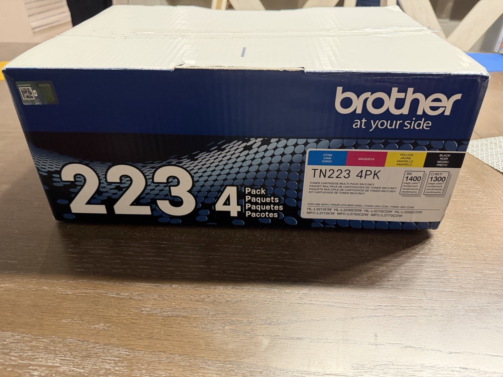 Brother Genuine TN223 Toner Cartridge Four Pack 4PK - MISSING BLACK