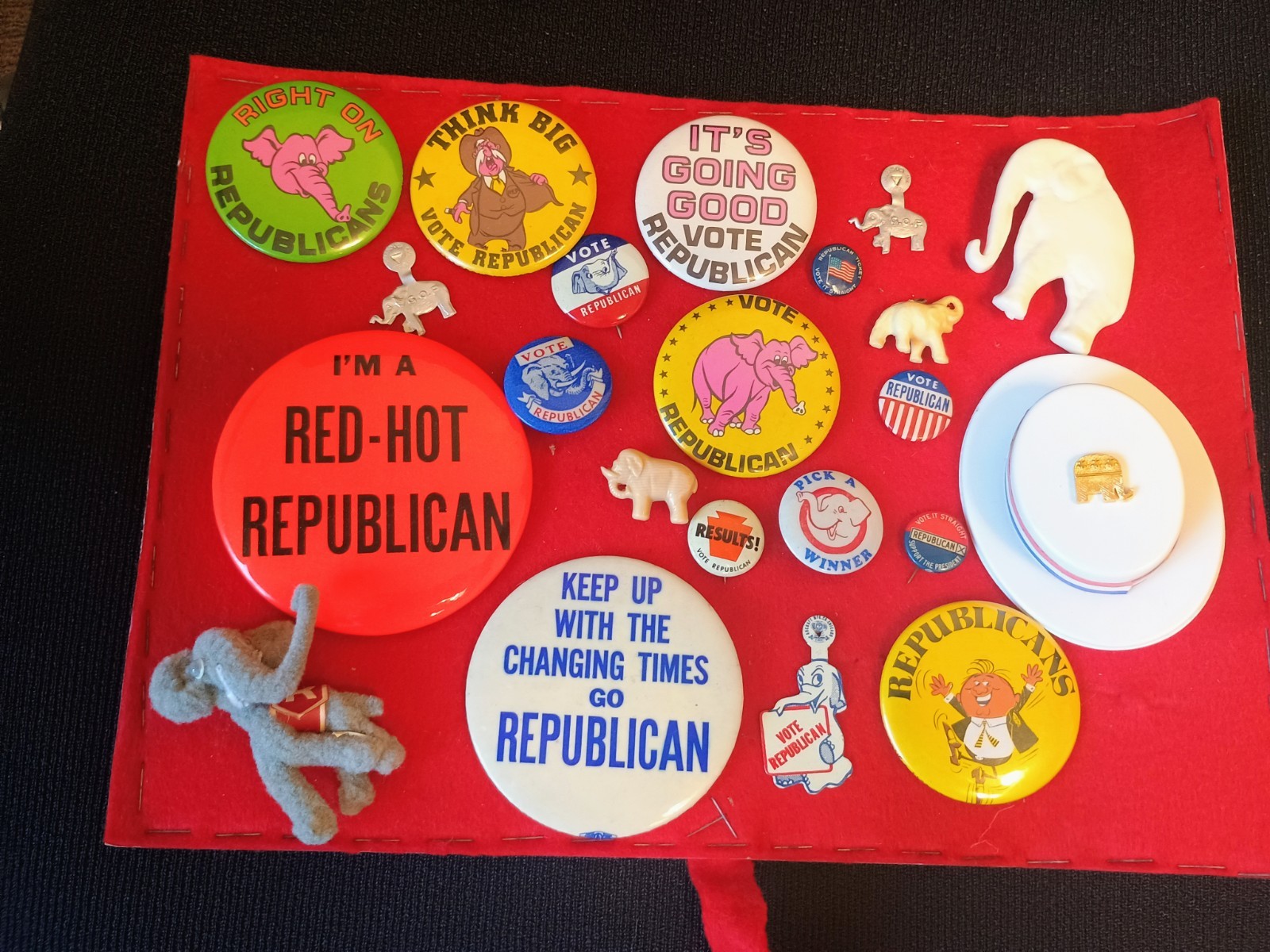 Lot of 22 Vintage Republican Political Campaign Buttons Pins Vote GOP Elephants Lot of 22 Vintage Republican Political Campaign Buttons Pins Vote GOP Elephants