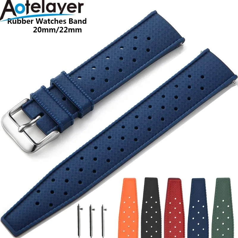 Tropical Silicone Watch Strap Band Quick Release Watch Band 18mm 20mm 22mm Smart