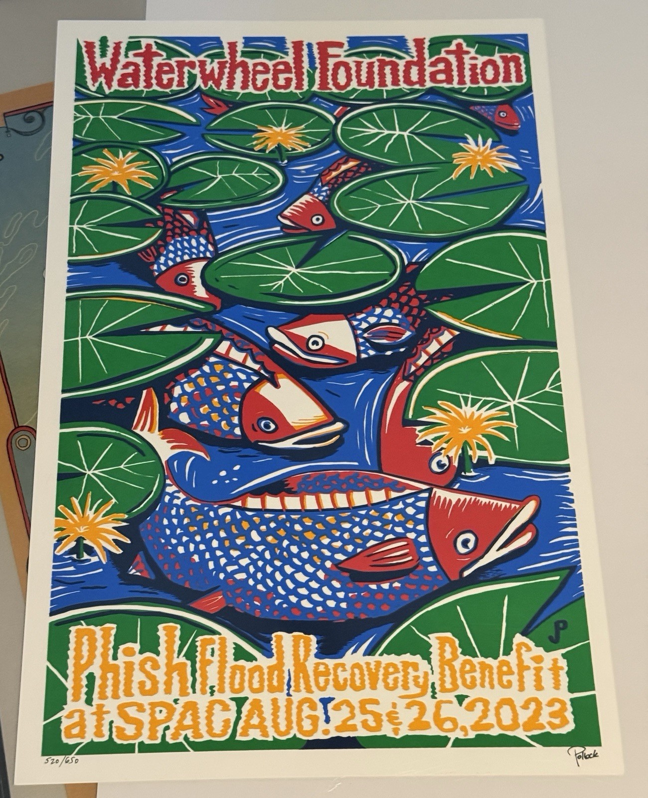 Jim Pollock Phish WaterWheel Foundation Flood Recovery Benefit SPAC Poster Print