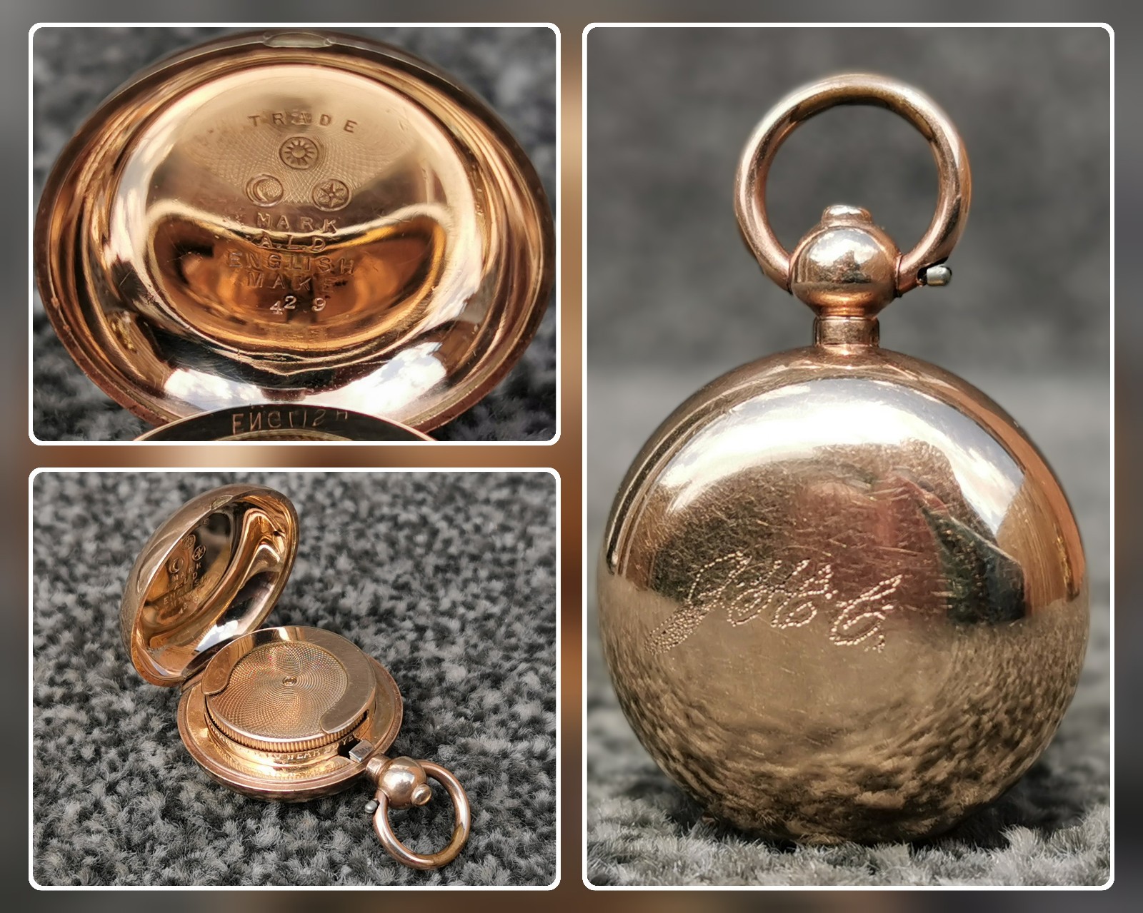 Dennison A.L.D 9ct Gold Filled Sovereign Coin Case Holder, Antique Pendant Fob