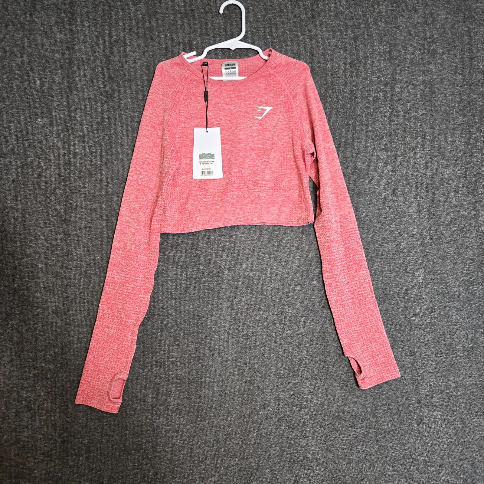 NWT Gymshark Vital Seamless Long Sleeve Crop Top Rose Slate Sz Small
