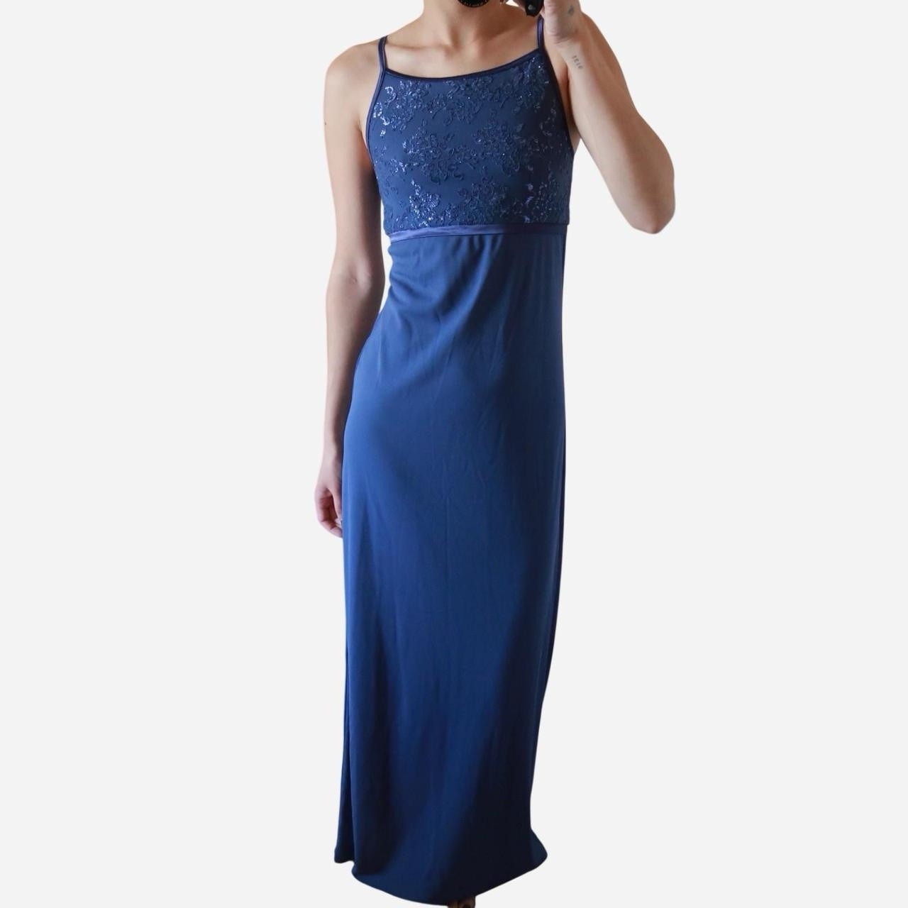 Vintage 90s Byer Too Formal Navy Blue Halter Maxi Dress Size Small Vintage 90s Byer Too Formal Navy Blue Halter Maxi Dress Size Small