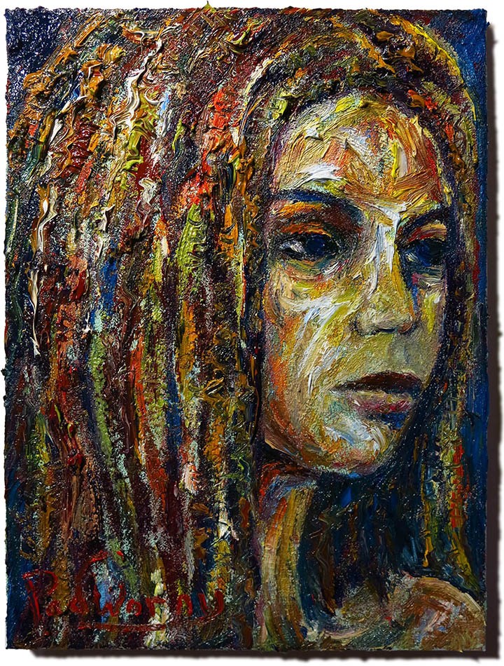 ORIGINAL OIL PAINTING VINTAGE█GIRL EXPRESSIONIST█ART  ABSTRACT 2026 YOUNG WOMAN