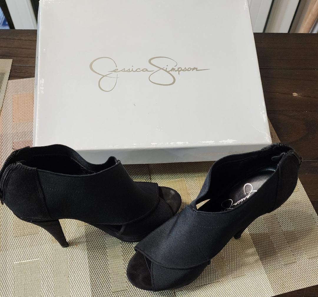 Jessica Simpson - JS Kullie Open Toe Stiletto Black Bootie IOB
