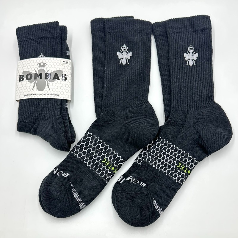 BOMBAS 3 pairs Men\'s All-Purpose Performance Calf Socks Running Hex Tec Size L