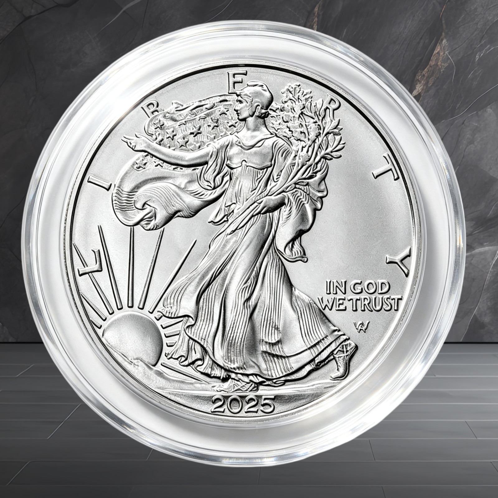 2025 $1 1-oz American Silver Eagle Brilliant Uncirculated -WITH CAPSULE