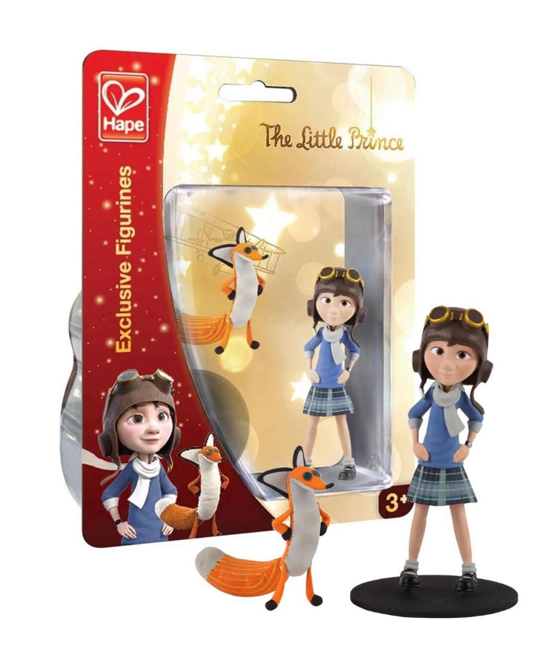 Hape The Little Prince Little Girl & Fox Exclusive Figurines with Stands MOC