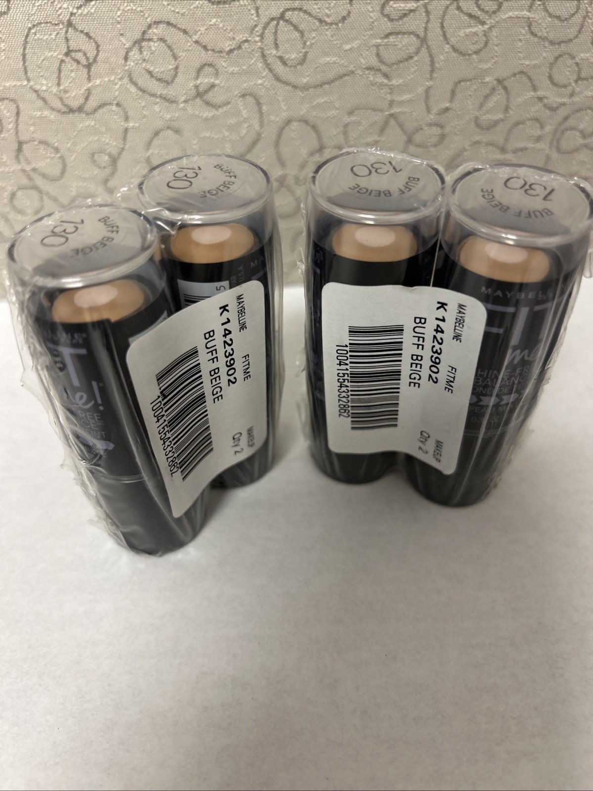 LOT OF 4 Maybelline Fit Me Shine-Free + Balance Foundation #130 BUFF BEIGE