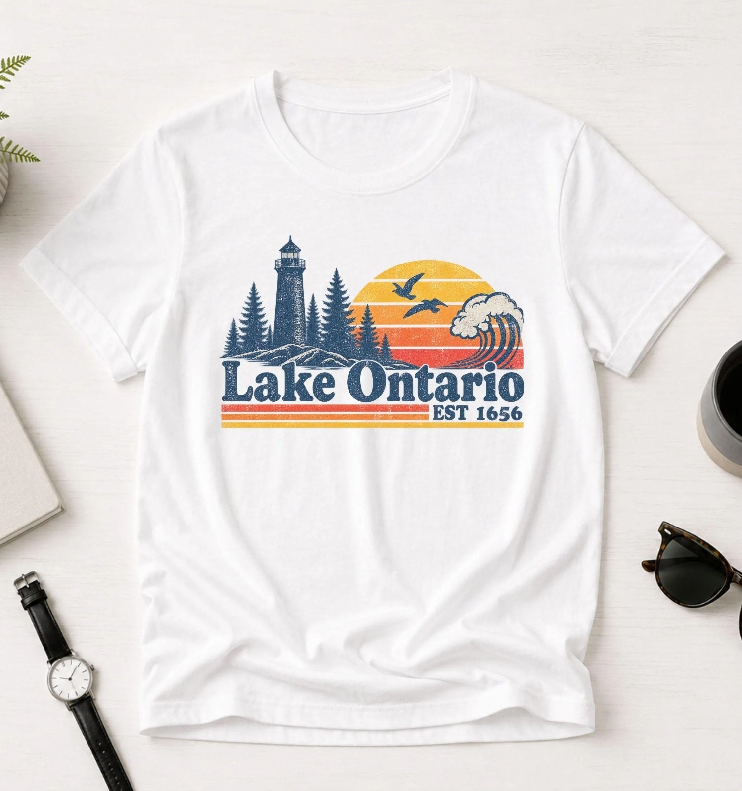 Lake Ontario Canadian Vintage Vacation Travel T-shirt Quiet Activism Tee