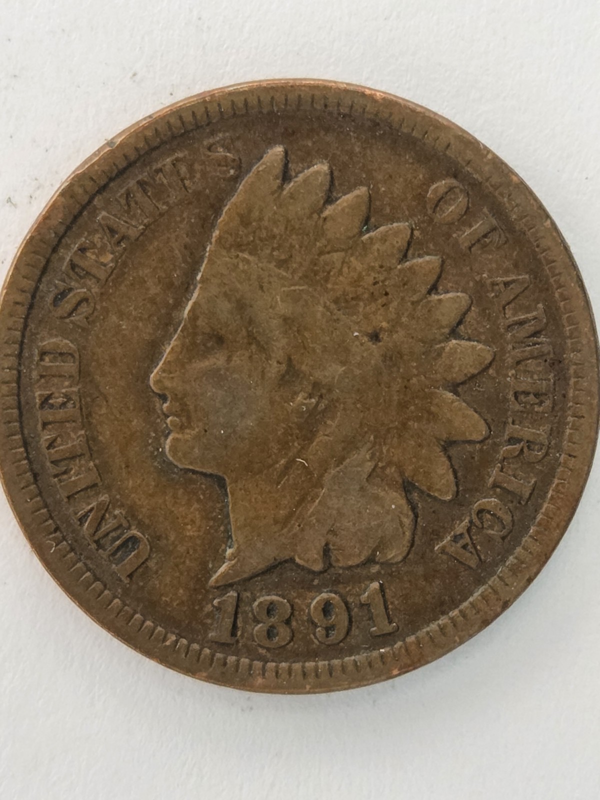 1891 United States, Indian Head Cent 1891 United States, Indian Head Cent