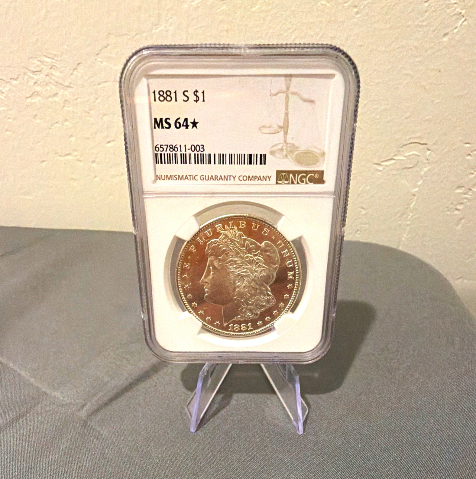 1881-S $1 Morgan Silver Dollar Business Strike NGC MS64 Star Slabbed Coin 1881-S $1 Morgan Silver Dollar Business Strike NGC MS64 Star Slabbed Coin