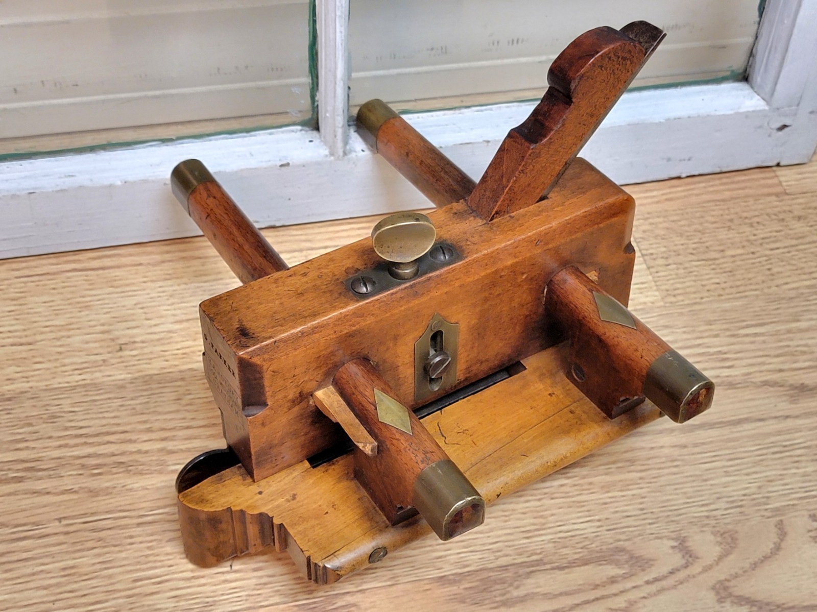 Antique H.A. Hobday Tool Merchant Chatham English Wedge Arm Plow Hand Plane 19 c
