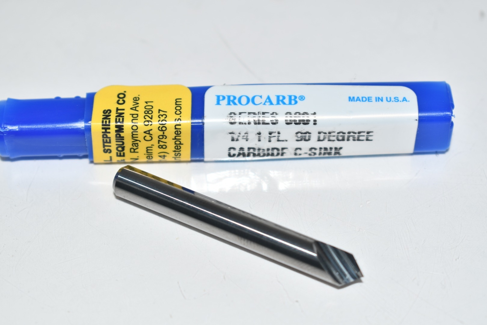 NEW Procarb 0001 1/4\'\' 1FL 90 deg. Carbide Countersink 