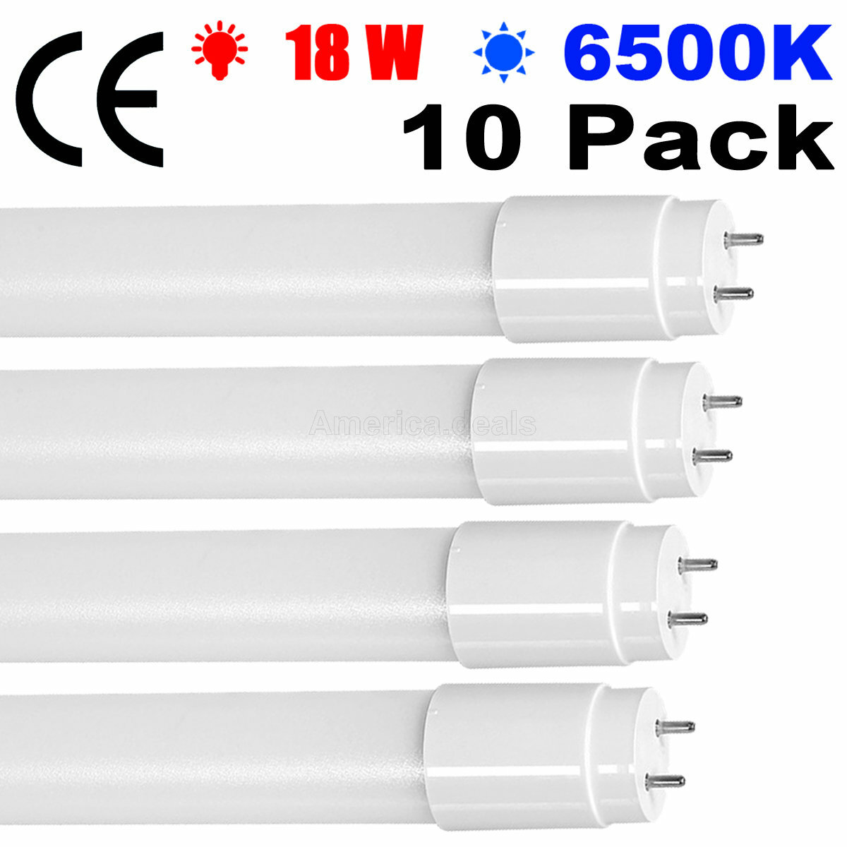 10 -100 Pack LED T8 Tube Light Replace Fluorescent Light Bulb G13 18W 2000lm