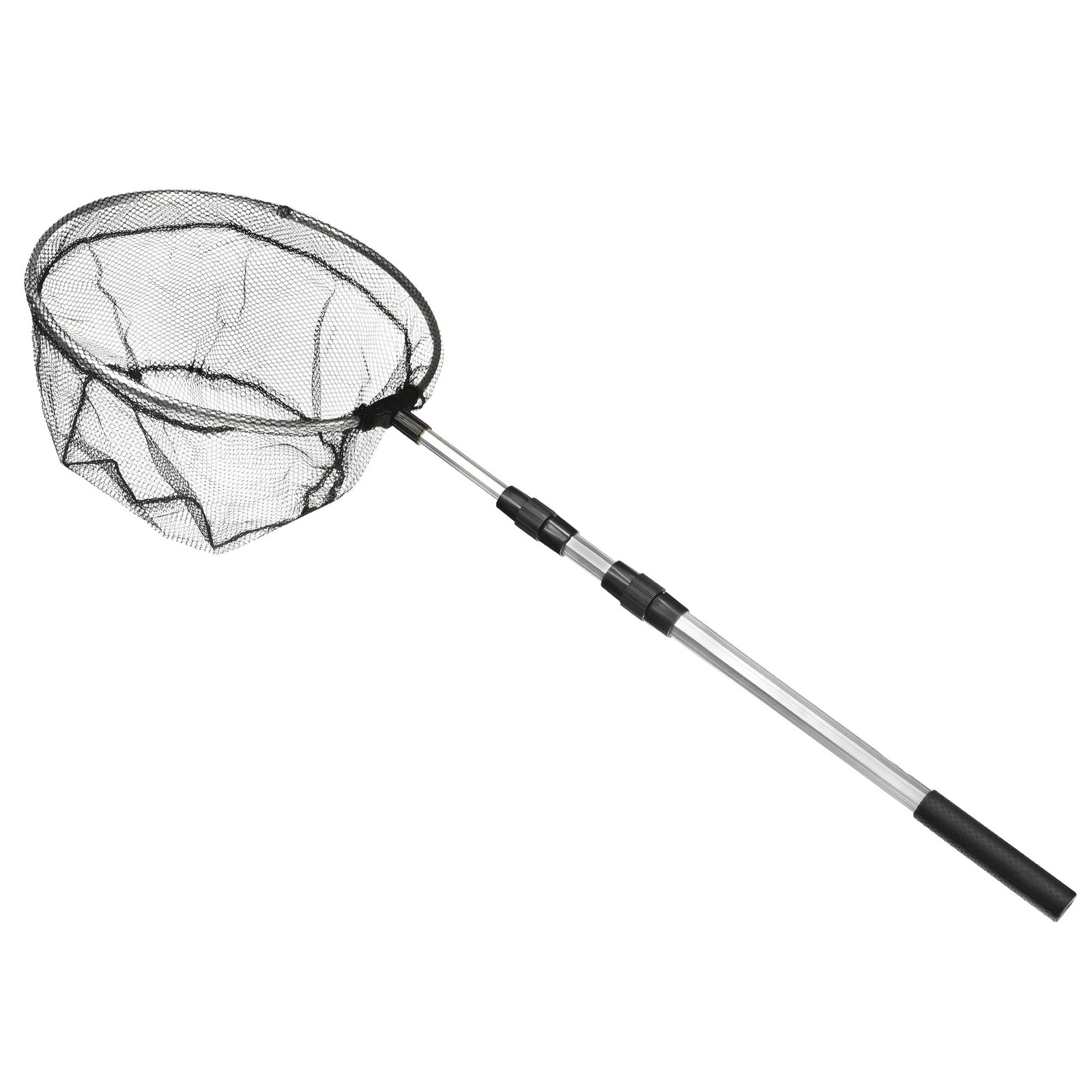 Folding Fishing Net Round Extend to 4.9ft Aluminium Alloy Telescopic White Black