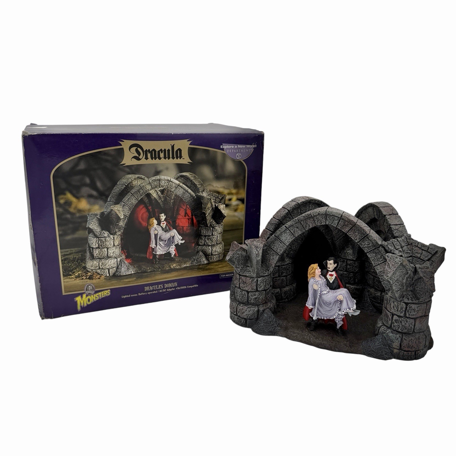 Department 56 Universal Monsters Dracula's Domain Lighted Figure Working w/ Box