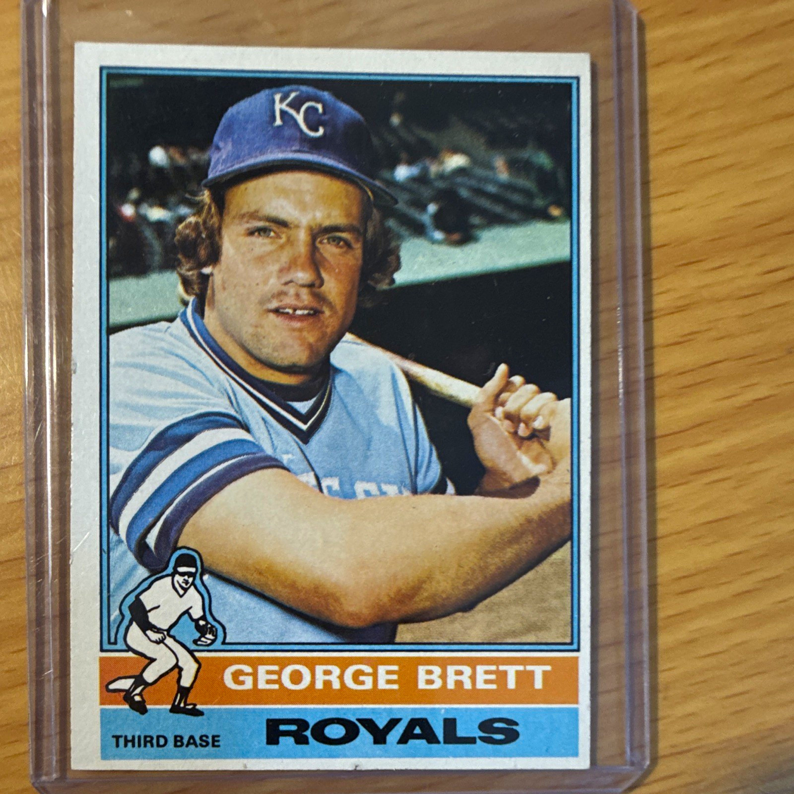 Topps 1976 Topps George Brett Base Set #19 Kansas City Royals Baseball Card Topps 1976 Topps George Brett Base Set #19 Kansas City Royals Baseball Card