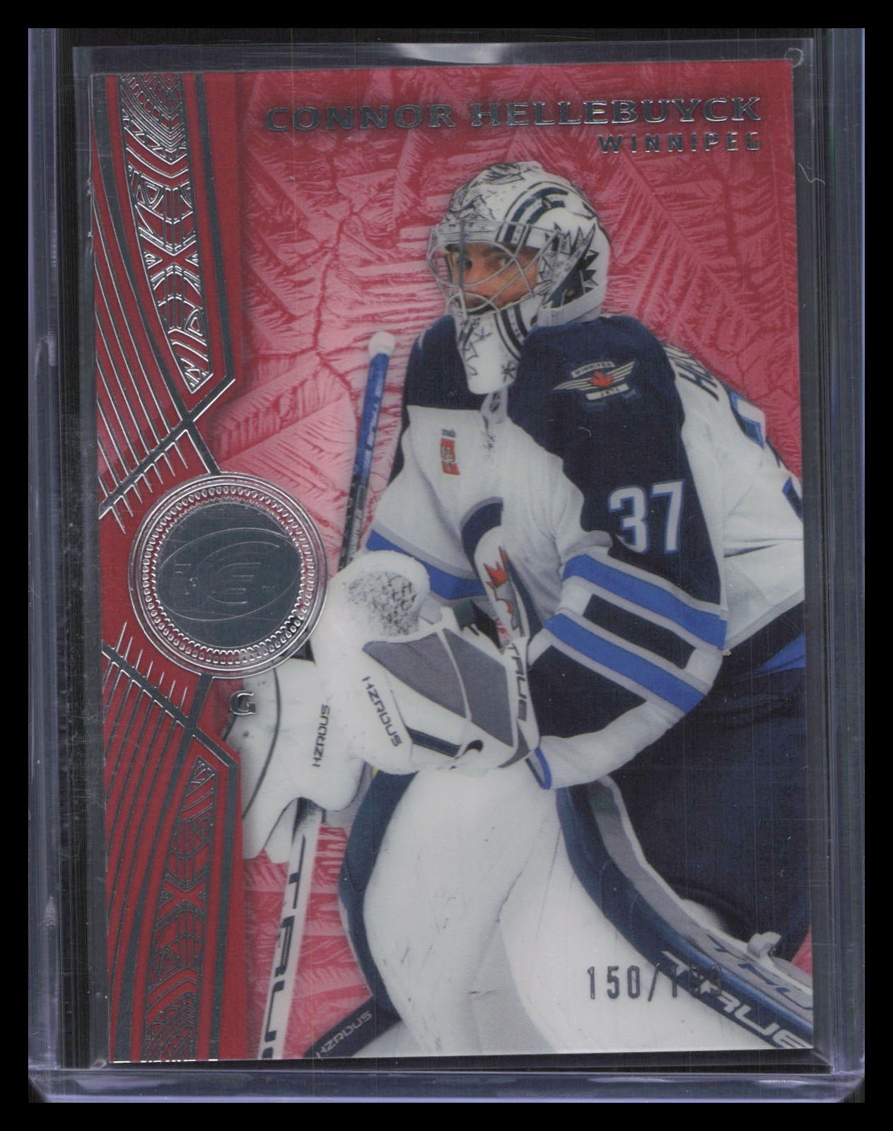 Connor Hellebuyck 2025-26 Upper Deck Ice #96 Red #/199 Connor Hellebuyck 2025-26 Upper Deck Ice #96 Red #/199