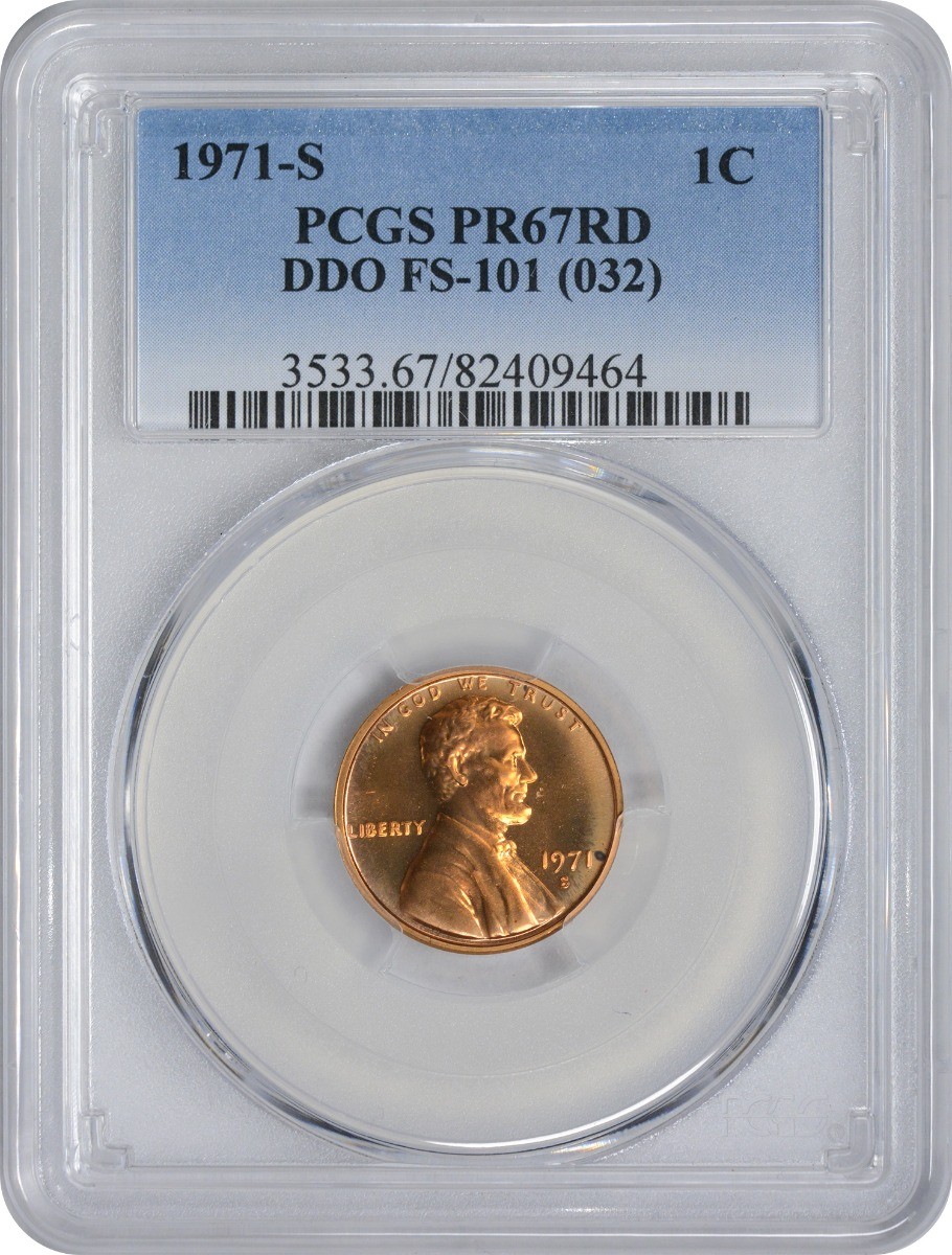 1971-S Lincoln Cent DDO FS-101 PR67RD PCGS
