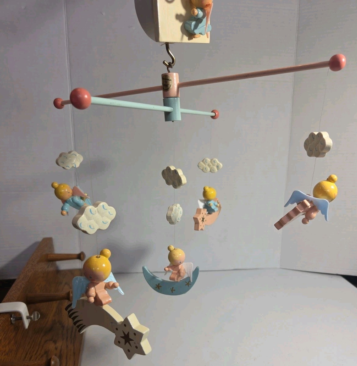 Vintage Handpainted Baby Angel Mobile Irmi M813 Excellent Working Lullaby Vintage Handpainted Baby Angel Mobile Irmi M813 Excellent Working Lullaby