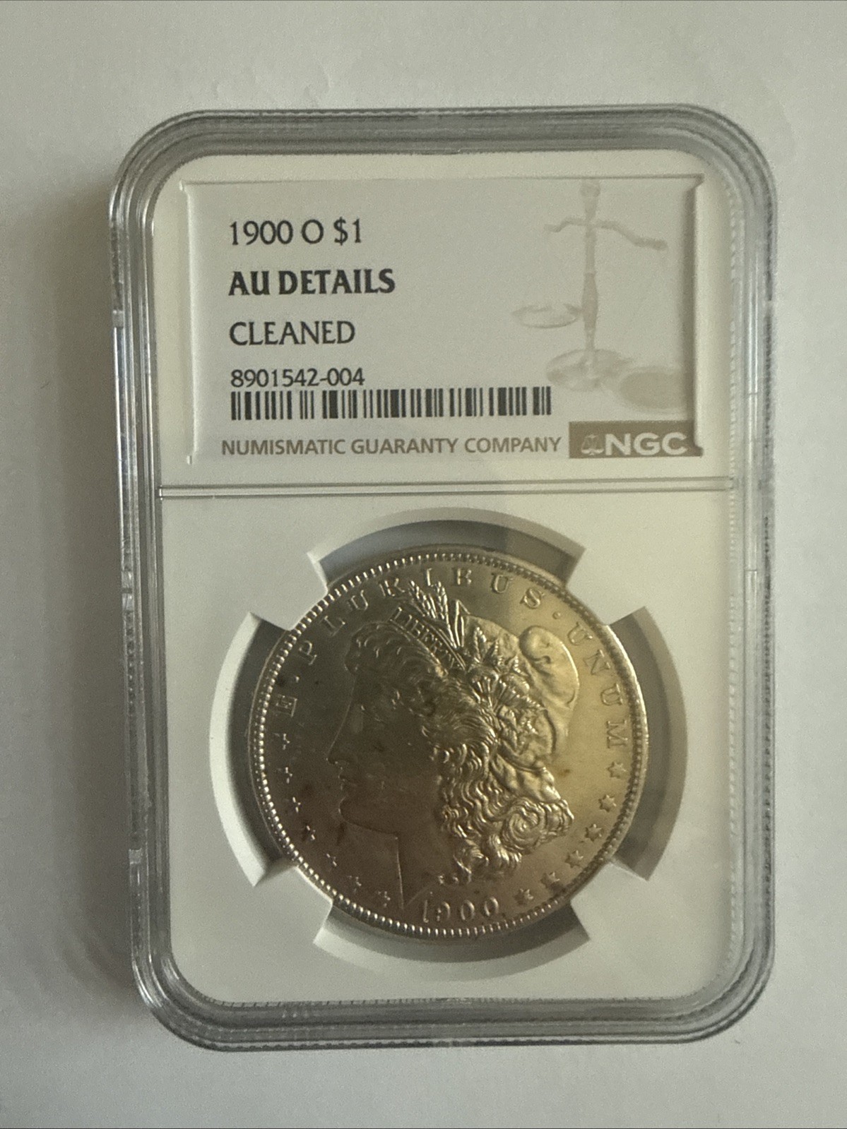 1900-O Morgan Silver Dollar $1 Genuine Cleaned AU Detail