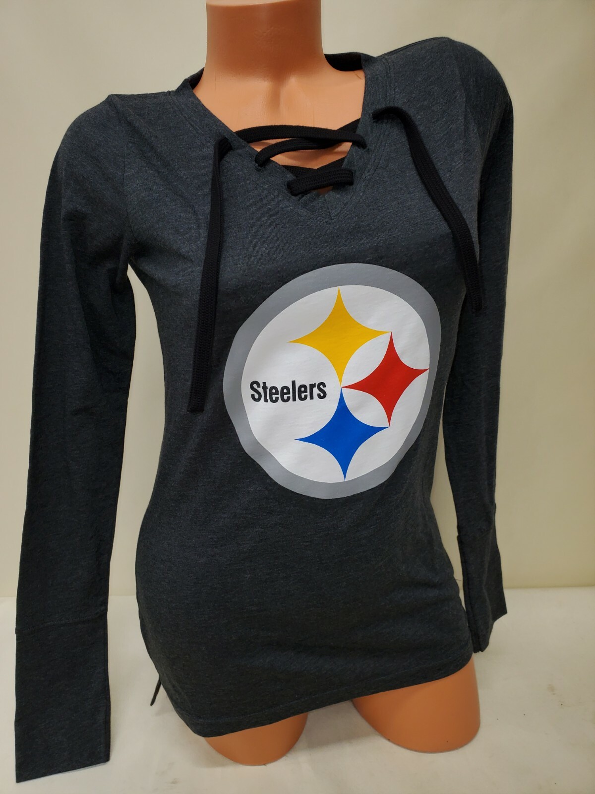 01127 Womens Ladies PITTSBURGH STEELERS Football Long Sleeve SHIRT Black New