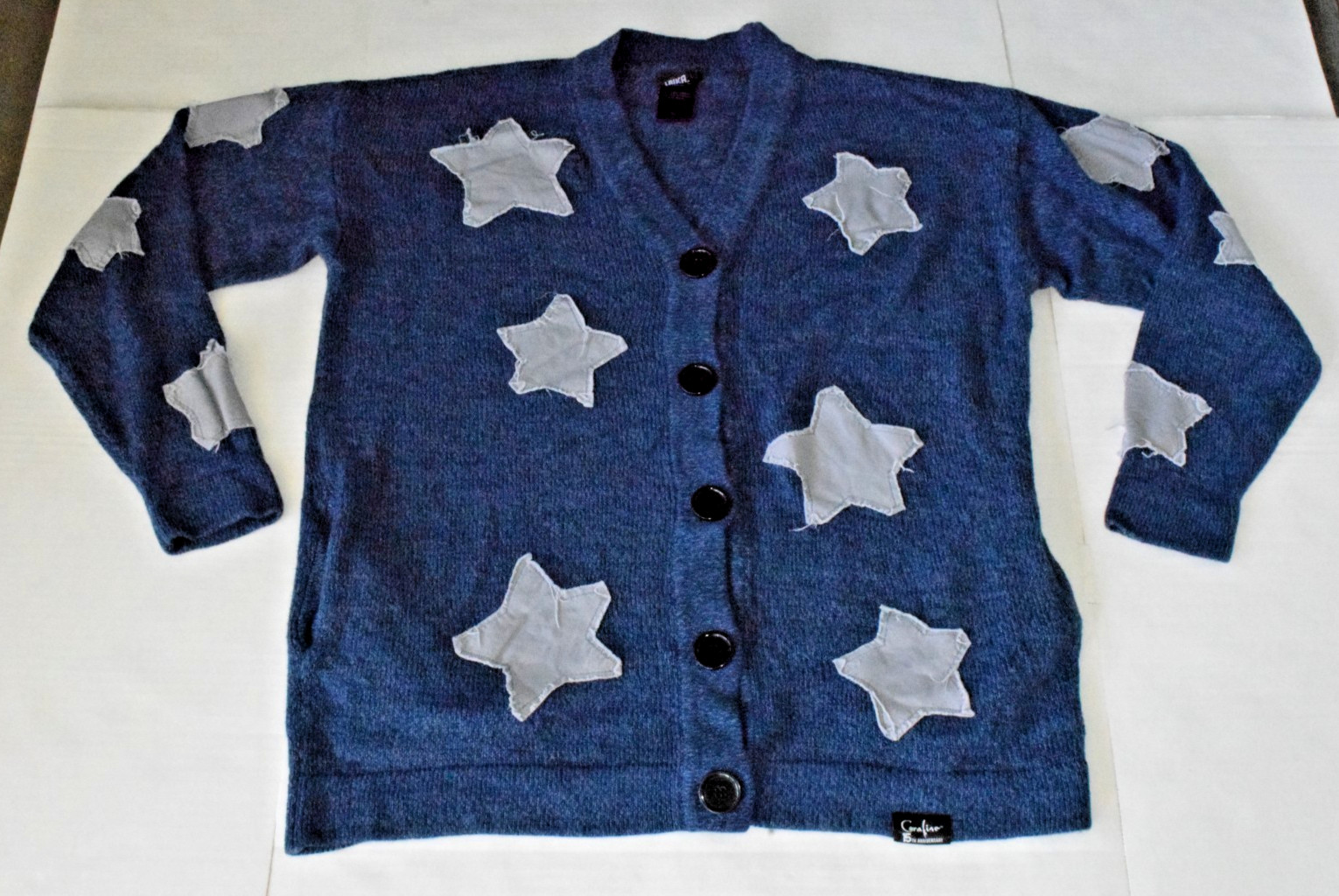 Womens Hot Topic Coraline Cardigan Sweater Size XL 15th Anniversary Blue c.2024