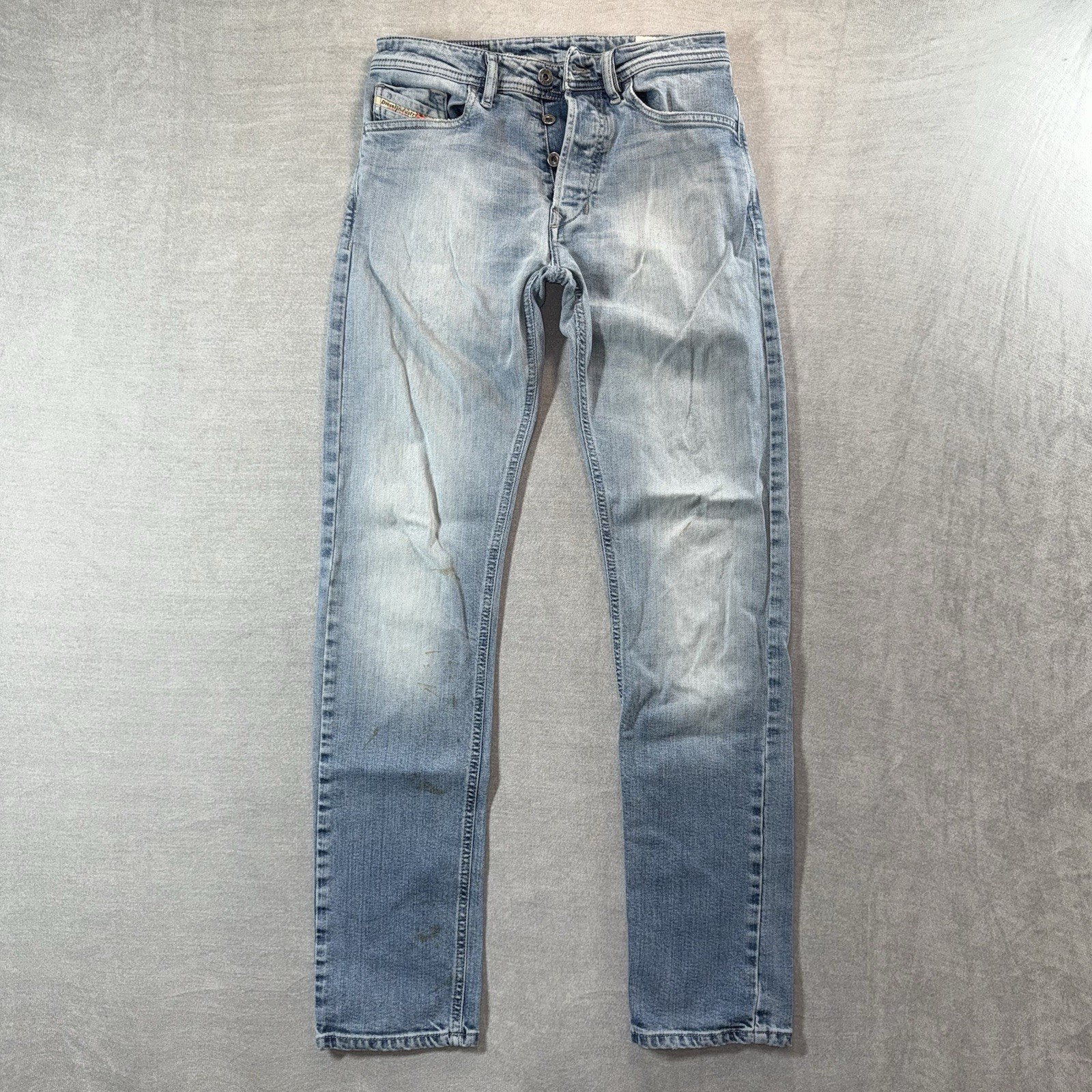Diesel Jeans Men 28x32 Blue Tazy Slim Carrot Stretch Light Wash Skater 008L5