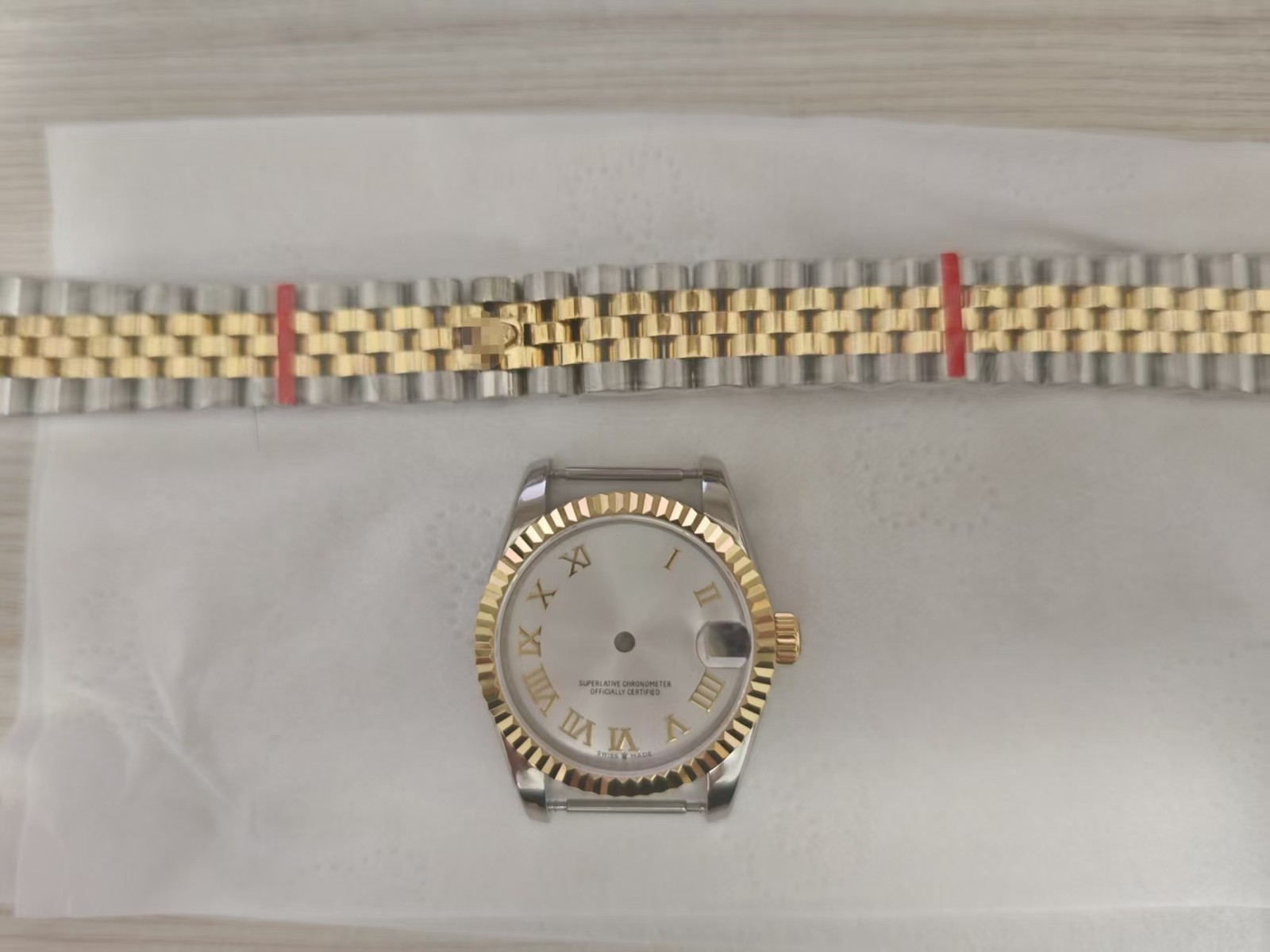 DIY SET for 2824 2671 31MM Watch case + dial + hands + watch strap sapphire