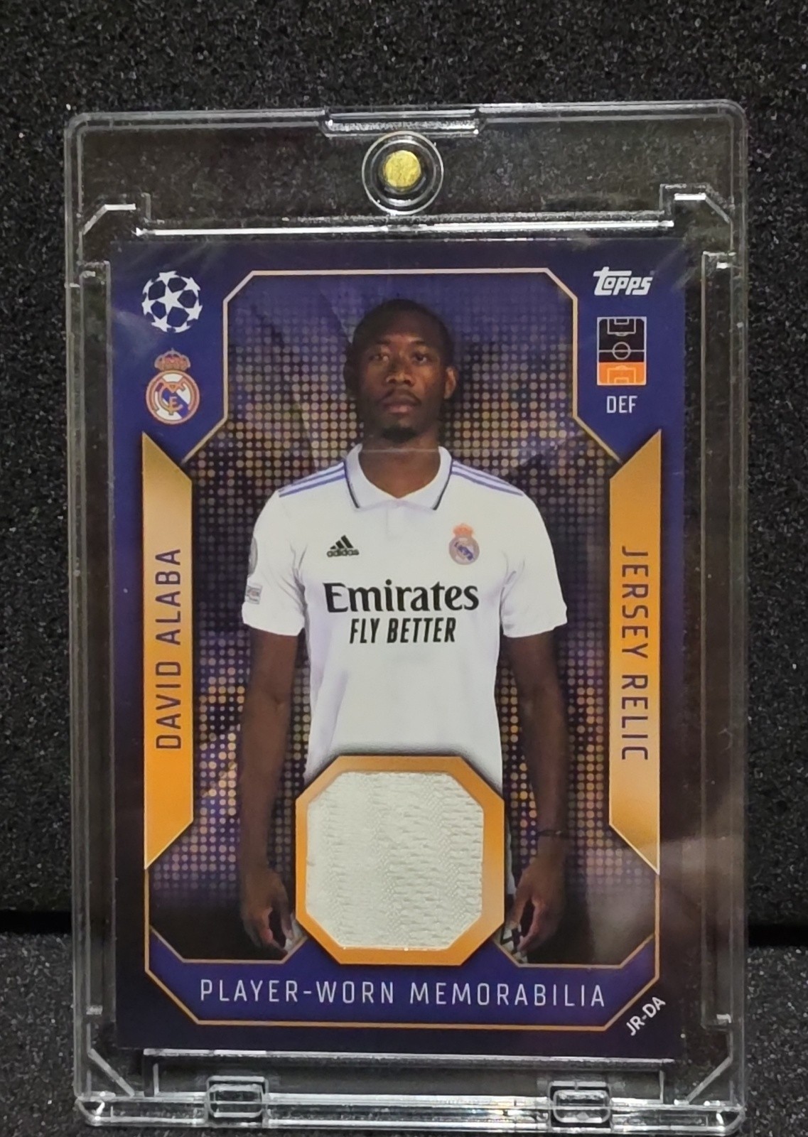 2022-23 Topps Match Attax- Player-Worn Jersey Relic David Alaba #JR-DA #'d /250 2022-23 Topps Match Attax- Player-Worn Jersey Relic David Alaba #JR-DA #'d /250