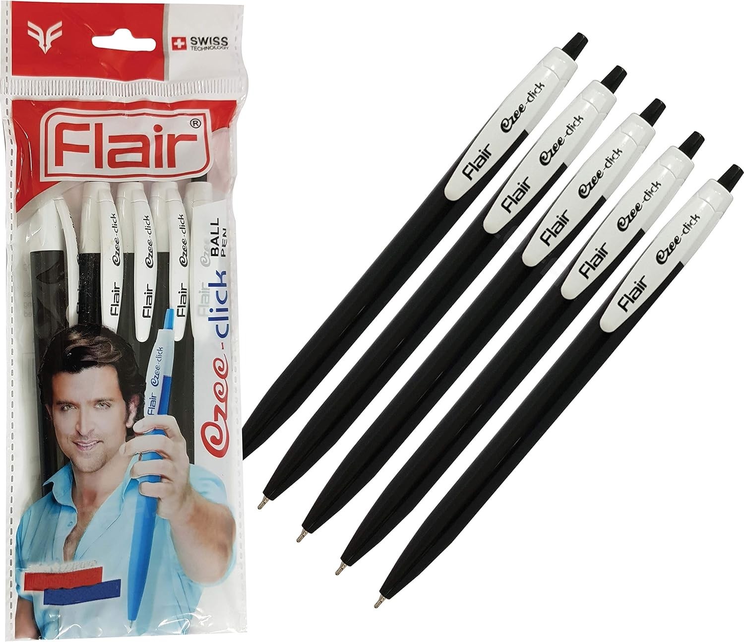 Flair Ezee-click Black Ball Pen Attractive Body Light Weight Free USA Ship, 20x Flair Ezee-click Black Ball Pen Attractive Body Light Weight Free USA Ship, 20x