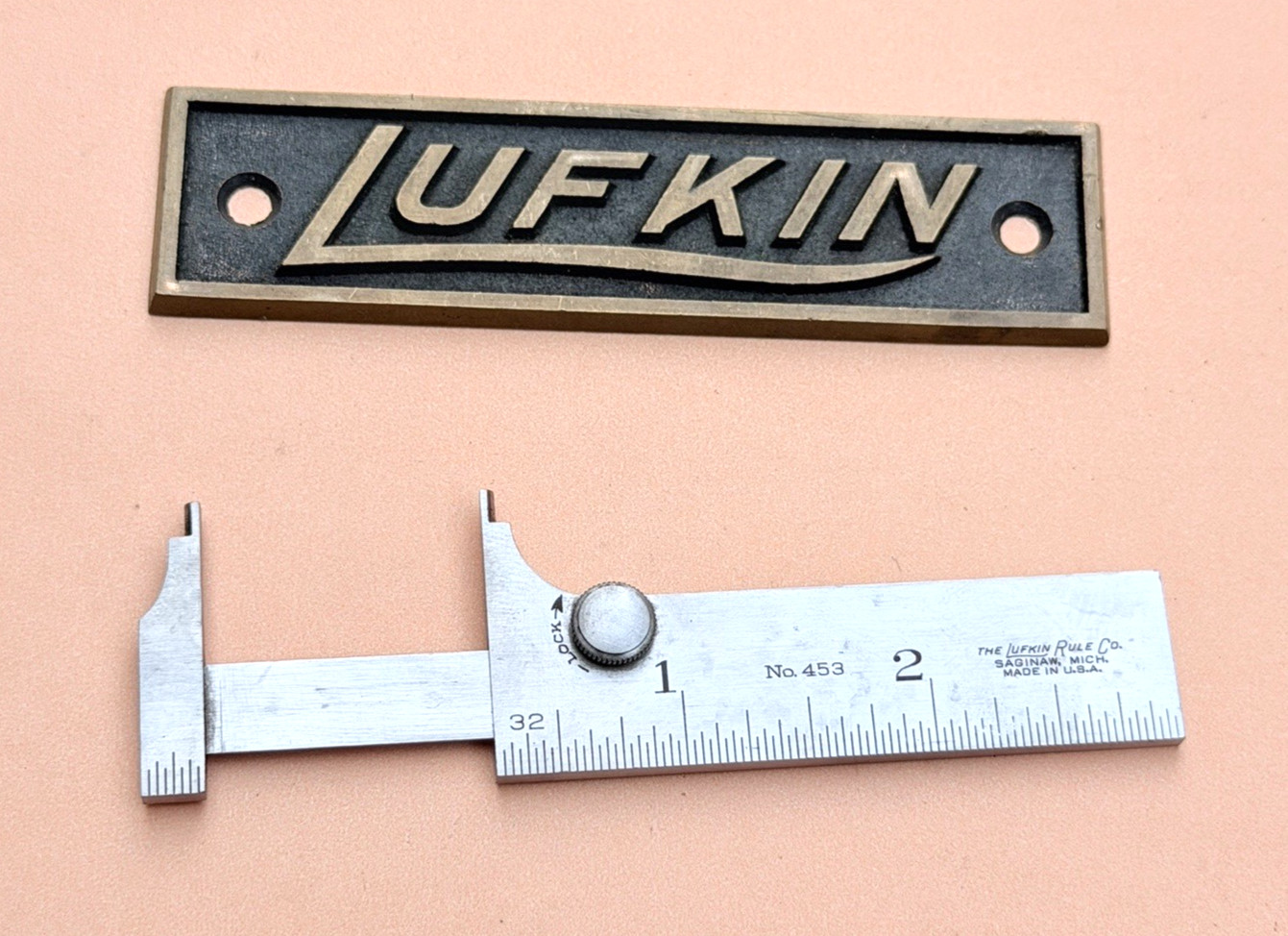 The Lufkin Rule Co. No. 453  3-Inch Steel Pocket Slide Caliper.  Made in the USA