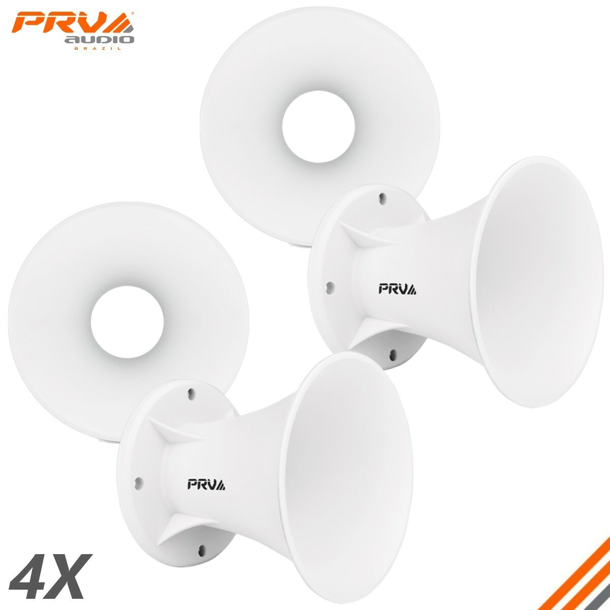 4x PRV Audio WGP14-50PR White 2” Exit Horn Waveguide
